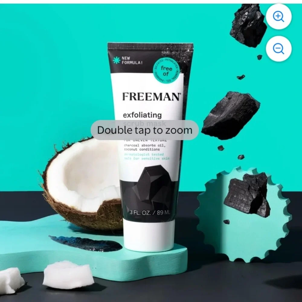 NWT Freeman Exfoliating Charcoal & Coconut Facial Scrub Mask